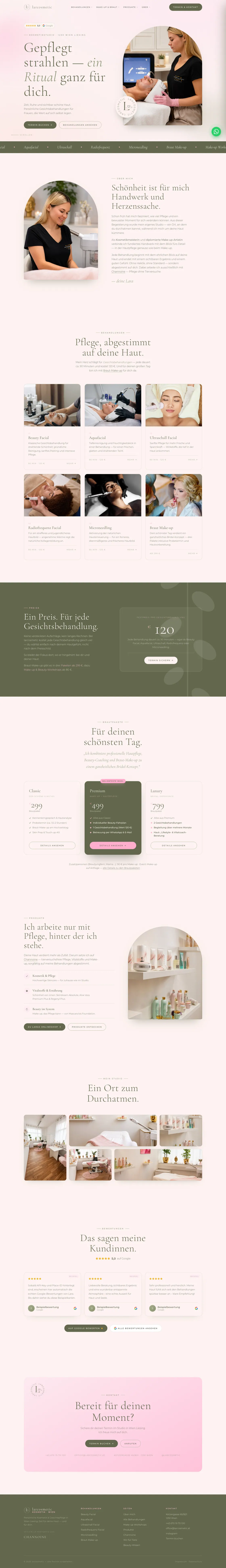 larcosmetic — komplette Landingpage, umgesetzt von Christopher Rapp