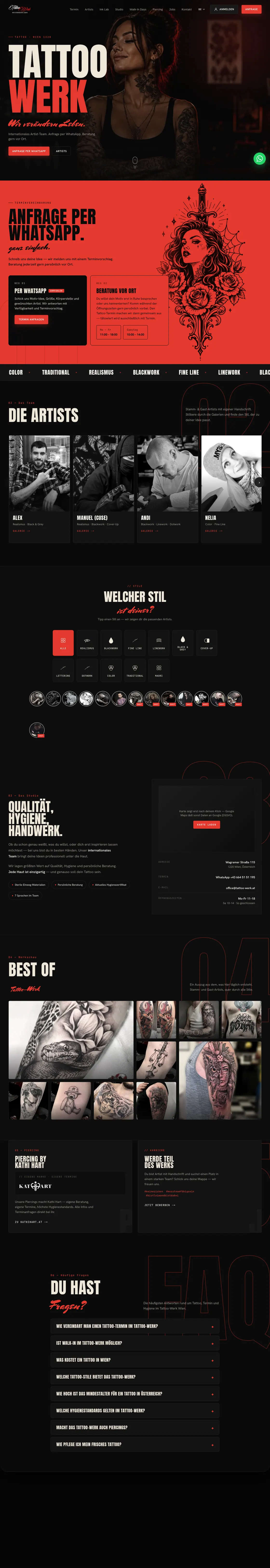 Tattoo-Werk — komplette Landingpage, umgesetzt von Christopher Rapp